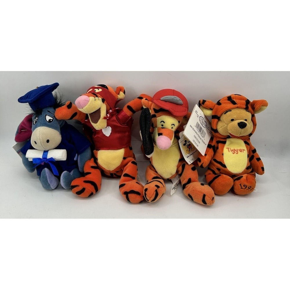 Disney Mini Bean Bag 8" Plush Set New With Tags Lot Of 4